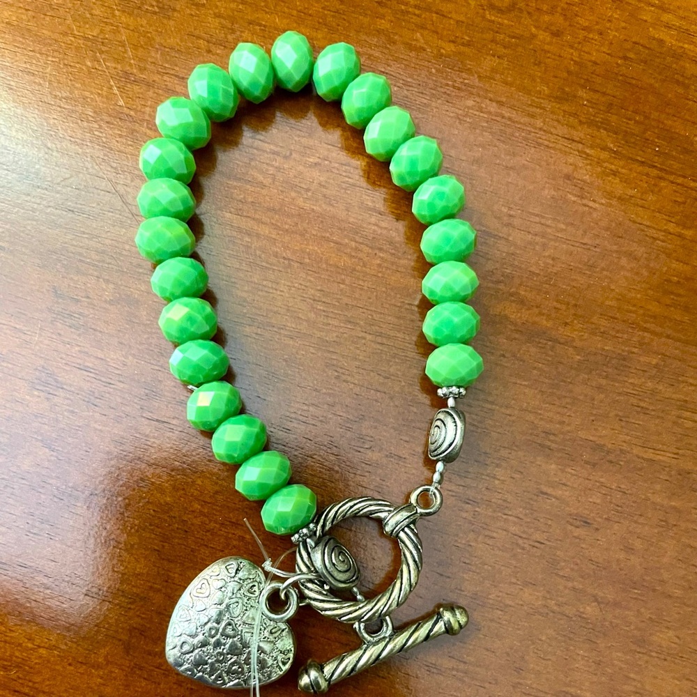 Green beaded bracelet